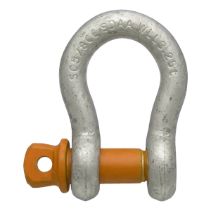 Schäkel geschweifte Form verzinkt 3,25 t – Bolzen Ø19 mm, EN 13889