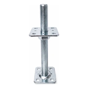 Pfostenträger höhenverstellbar 80×80 mm, Gewinde M24 – Höhe 250 mm, verzinkt