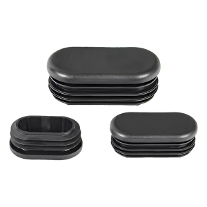Lamellenstopfen oval 20×38 mm, schwarz