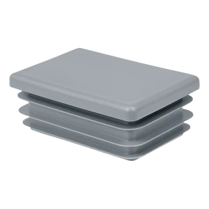 Lamellenstopfen rechteckig 10×20 mm, grau, Wandstärke 1,0–1,5 mm