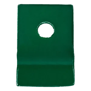 Spanndrahthalter für Rundpfosten, Blechlasche, grün (RAL 6005)