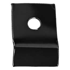Spanndrahthalter aus Blech für Rundpfosten, schwarz (RAL 9005)