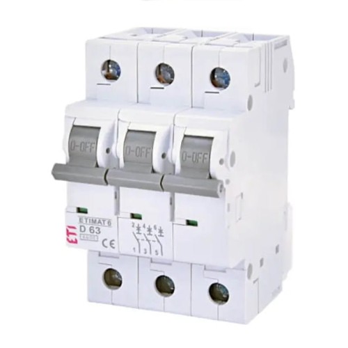 Überstrom-Schutzschalter B 16A 3P 6kA ETIMAT6 002115516 ETI GPV-401-63