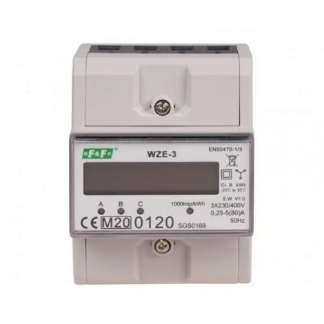 3-Phasen-Stromzähler 80A MID WZE-3 F&F FILIPOWSKI GPV-401-77
