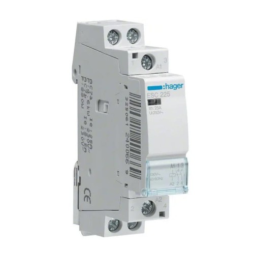Modulares Schütz 230V AC 2NO 25A ESC225 HAGER GPV-401-81