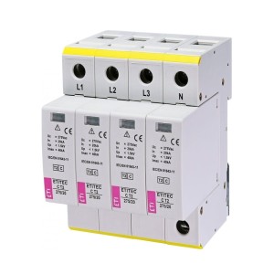 Überspannungs-Ableiter Typ 2 (C) 4P 20kA 1,5kV ETITEC C T2 275/20 4+0 002440395 ETI
