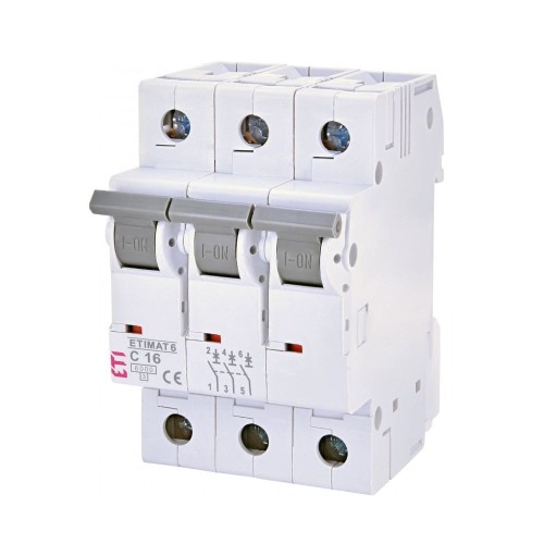 Überstrom-Schutzschalter C 16A 3P 6kA ETIMAT6 002145516 ETI GPV-401-118