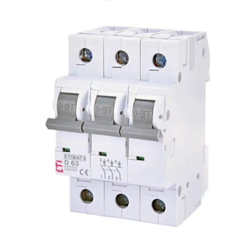 Überstrom-Schutzschalter B 25A 3P 6kA ETIMAT6 002115518 ETI GPV-401-125
