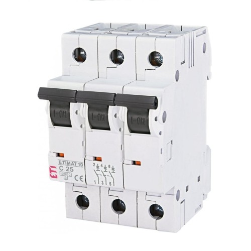 Überstrom-Schutzschalter C 25A 3P 10kA ETIMAT10 002135718 ETI GPV-401-133