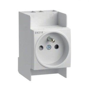 Buchse für Schiene DIN 10-16A 250V Steckbarer Erdungsstift SN216 HAGER