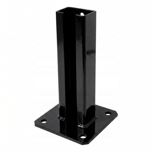 Pfostenfuß für Zaunpfosten 60x40 schwarz RAL 9005 verzinkt 000-153 (1)