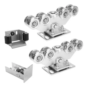 Laufwagen-Paket für Schiebetor 9-rollig + Zubehör KIT für Schiene 80