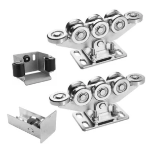 Laufwagen-Paket für freitragende Schiebetore 8-rollig + Zubehör KIT für Schiene 80