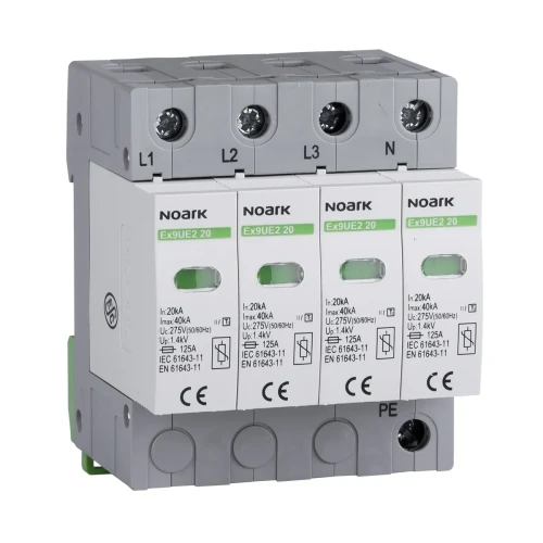 Überspannungs-Ableiter, Typ II, 275 V AC, 20 kA, auswechselbarer Einsatz, 4-polig PV-200-103357