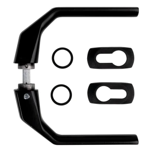 Schwarzer Stahlgriff 125×80 mm