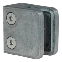 Glashalter 45x45x26 mm, Glas 6-10,76 mm, Zamak, Flachsystem, roh