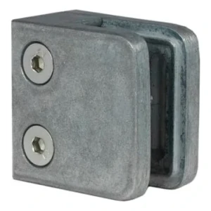 Glashalter 45x45x26 mm, Glas 6-10,76 mm, Zamak, Flachsystem, roh