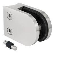 Glashalter 50x40x26 mm mit Pin, Glas 6-10,76 mm, AISI 304, System 42,4 mm, Satin