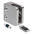 Glashalter 45x45x26 mm mit Pin-Halterung Glas 6–10,76 mm AISI 304 flaches System Satin 000-268 (4)