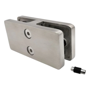 Glashalter 180° 95x45x30 mm mit Pin Glas 6-12,76 mm, AISI 304, Satin