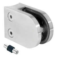 Glashalter 6-10,76 mm 50x40x26 mm mit Pin AISI 304 System 48,3 mm Satine