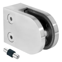 Glashalter 6-10,76 mm 63x45x28 mm Pin AISI 304 Flachsystem Satin