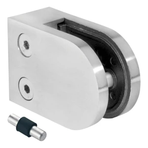 Glashalter 6-10,76 mm 63x45x28 mm Pin AISI 304 Flachsystem Satin