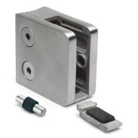 Glashalter 6-10,76 mm 45x45x26 mm Konsole und Pin AISI 304 System 42,4 mm Hochglanz