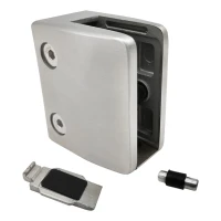 Glashalter 12-17,52 mm Konsole und Pin 65x55x37 mm AISI 304 Flachsystem Satin