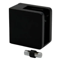 Glashalter 45x45x26 mm für ebene Fläche mit Konsole schwarz