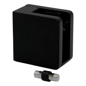 Glashalter 45x45x26 mm für ebene Fläche mit Konsole schwarz