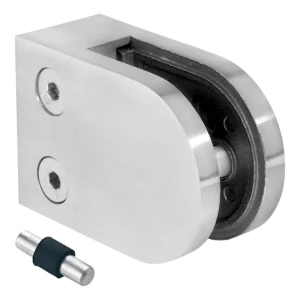 Glashalter 6-12,76 mm 63x45x30 mm Pin AISI 304 Flachsystem Satine