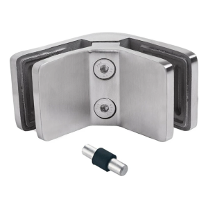 Glashalter 6-12,76 mm 90° quadratisch 72x45x30 mm Pin AISI 304 Satin