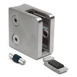 Glashalter 6-10,76 mm 45x45x26 mm Pin AISI 304 System 42,4 mm Satin