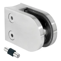 Glashalter 6-12,76 mm 63x45x30 mm mit Pin AISI 304 System 48,3 mm Satin