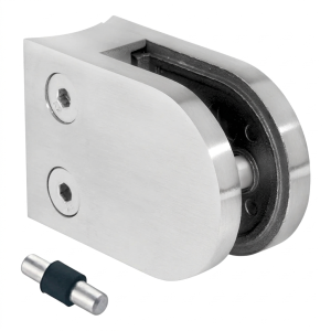 Glashalter 6-12,76 mm 63x45x30 mm mit Pin AISI 304 System 48,3 mm Satin