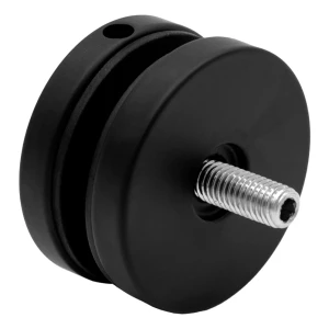 Punkthalter für Glas 8-17,52 mm fi 50/8/M8x45 AISI 304 flaches System schwarz