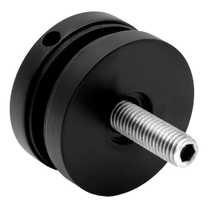 Punkthalter für Glas 8-17,52 mm fi 50/8/M10x50 AISI 304 System flach schwarz