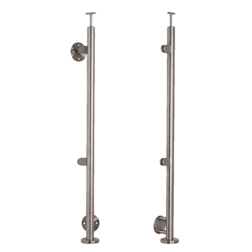 Endpfosten links ø42,4x1230mm AISI304 Seitenbefestigung satiniert 000-525 (1)