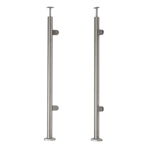 Endpfosten rechts/links Ø 42,4x1060mm AISI304 2 Glashalter bodenstehend