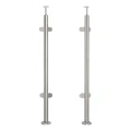 Eckgeländerpfosten für Glas ø 42,4x1060/1102,4mm 4 Halterungen geschliffen 000-559 (1)