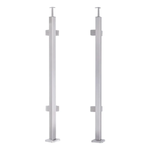 Eckpfosten für Balustrade 40x40x1060/1100mm 4 Glashalter AISI 304