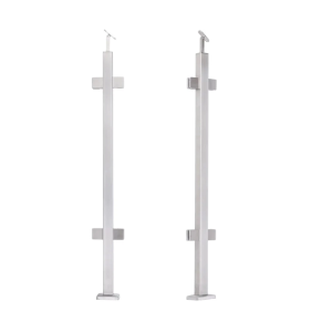 Mittlerer Geländerpfosten 40x40x1060/1100mm 4 Glashalter AISI 304