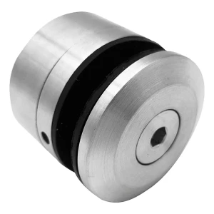 Punkthalter Glas 8-16,76mm Ø 48/26/M10x38 mit Inbus AISI304 satiniert System flach