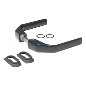 PSG – Stahltürgriff 125×80 mm anthrazit, komplett mit Abdeckungen