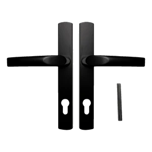 PSG – schwarzer Aluminium-Türgriff mit Schild 234×32 mm, Lochabstand 72 mm