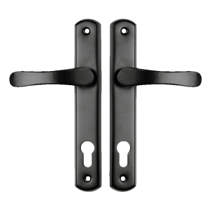 YALE Türdrücker mit Schild Biskuit schwarz – Entfernung 90 mm