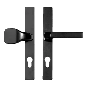 Türschild mit Klinke und Knauf 72 mm schwarz – Stahl, pulverbeschichtet