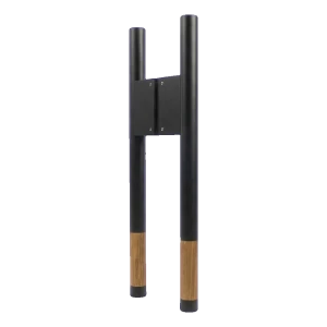 PSG Türgriff beidseitig rund 90° schwarz matt mit Eichenholz 30×500 mm