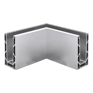 Kozza KE100 – U-Profil Innenecke 90° für Vollglas-Balustrade, Befestigung von oben